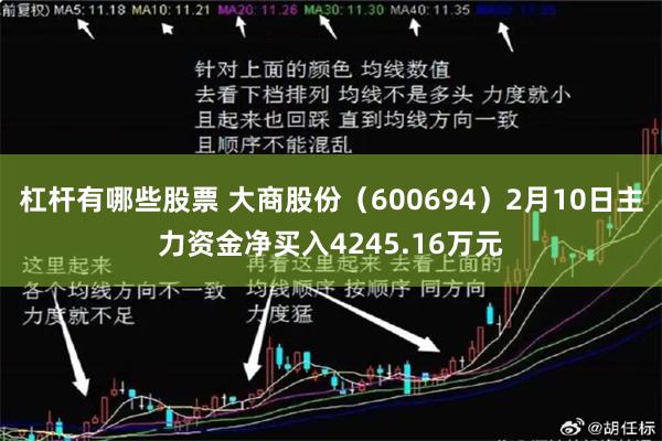 杠杆有哪些股票 大商股份（600694）2月10日主力资金净买入4245.16万元