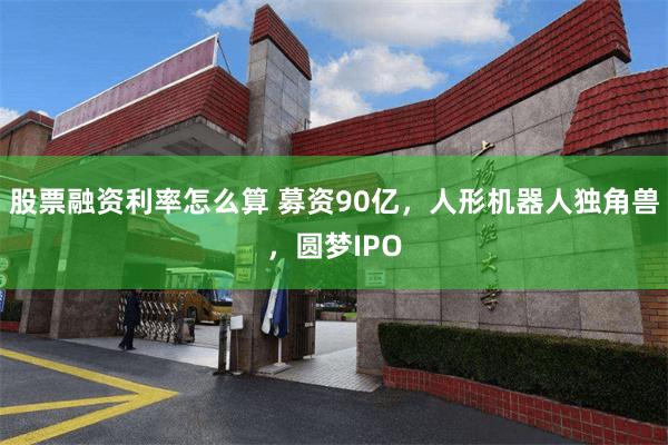 股票融资利率怎么算 募资90亿，人形机器人独角兽，圆梦IPO