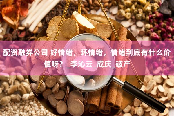 配资融券公司 好情绪，坏情绪，情绪到底有什么价值呀？_李沁云_成庆_破产