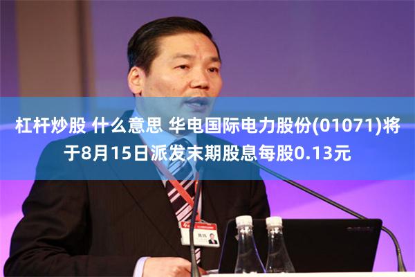 杠杆炒股 什么意思 华电国际电力股份(01071)将于8月15日派发末期股息每股0.13元