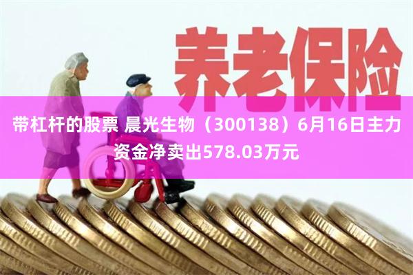 带杠杆的股票 晨光生物（300138）6月16日主力资金净卖出578.03万元