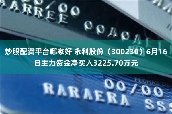 炒股配资平台哪家好 永利股份（300230）6月16日主力资金净买入3225.70万元