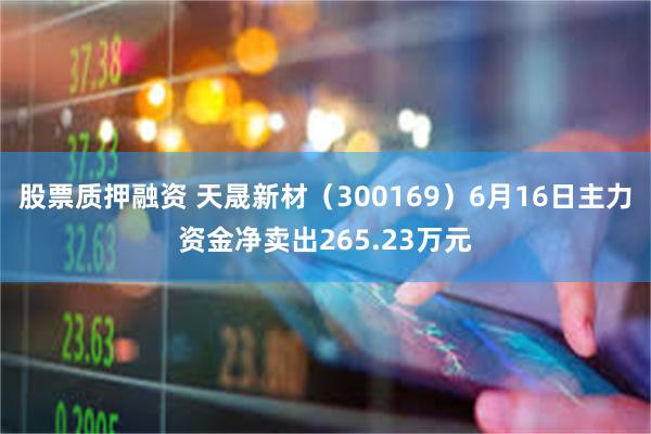 股票质押融资 天晟新材（300169）6月16日主力资金净卖出265.23万元