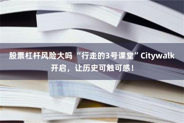 股票杠杆风险大吗 “行走的3号课堂”Citywalk开启，让历史可触可感！