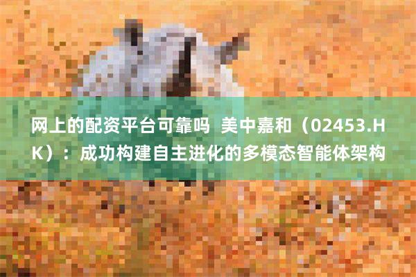 网上的配资平台可靠吗  美中嘉和（02453.HK）：成功构建自主进化的多模态智能体架构