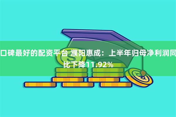 口碑最好的配资平台 濮阳惠成：上半年归母净利润同比下降11.92%