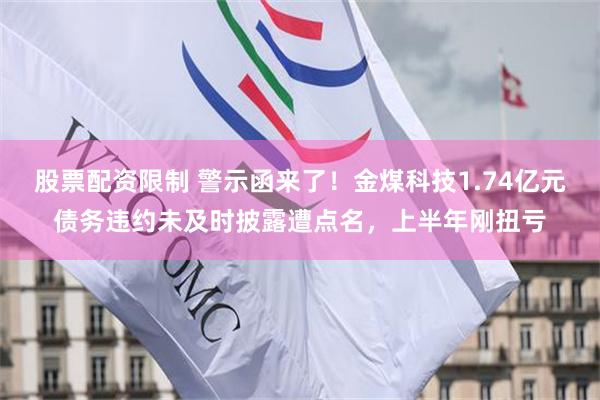 股票配资限制 警示函来了！金煤科技1.74亿元债务违约未及时披露遭点名，上半年刚扭亏