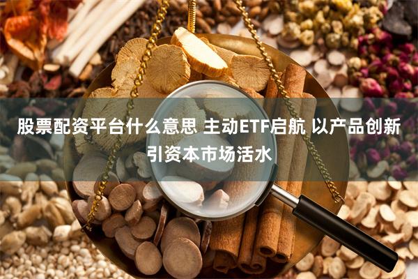 股票配资平台什么意思 主动ETF启航 以产品创新引资本市场活水
